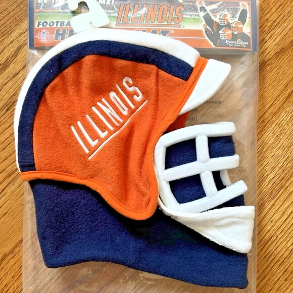 NEW Collegiate ILLINOIS Football Helmet Hat * Costume / Fan Gear - Kids Small - Picture 1 of 5